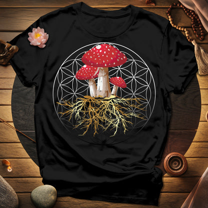 Fly Agaric Flower Of Life T-Shirt