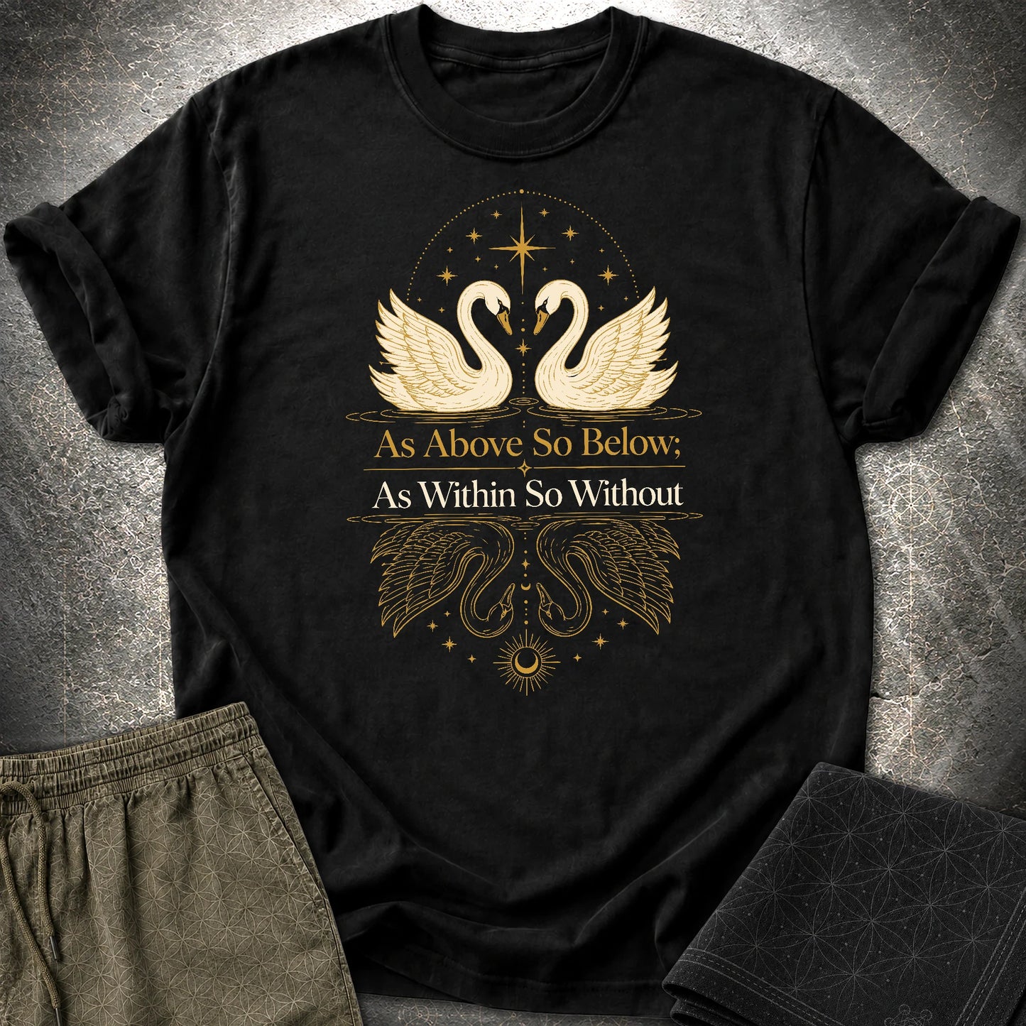 As Above So Below Swans T-Shirt - As Above So Below Swans T-Shirt - Black