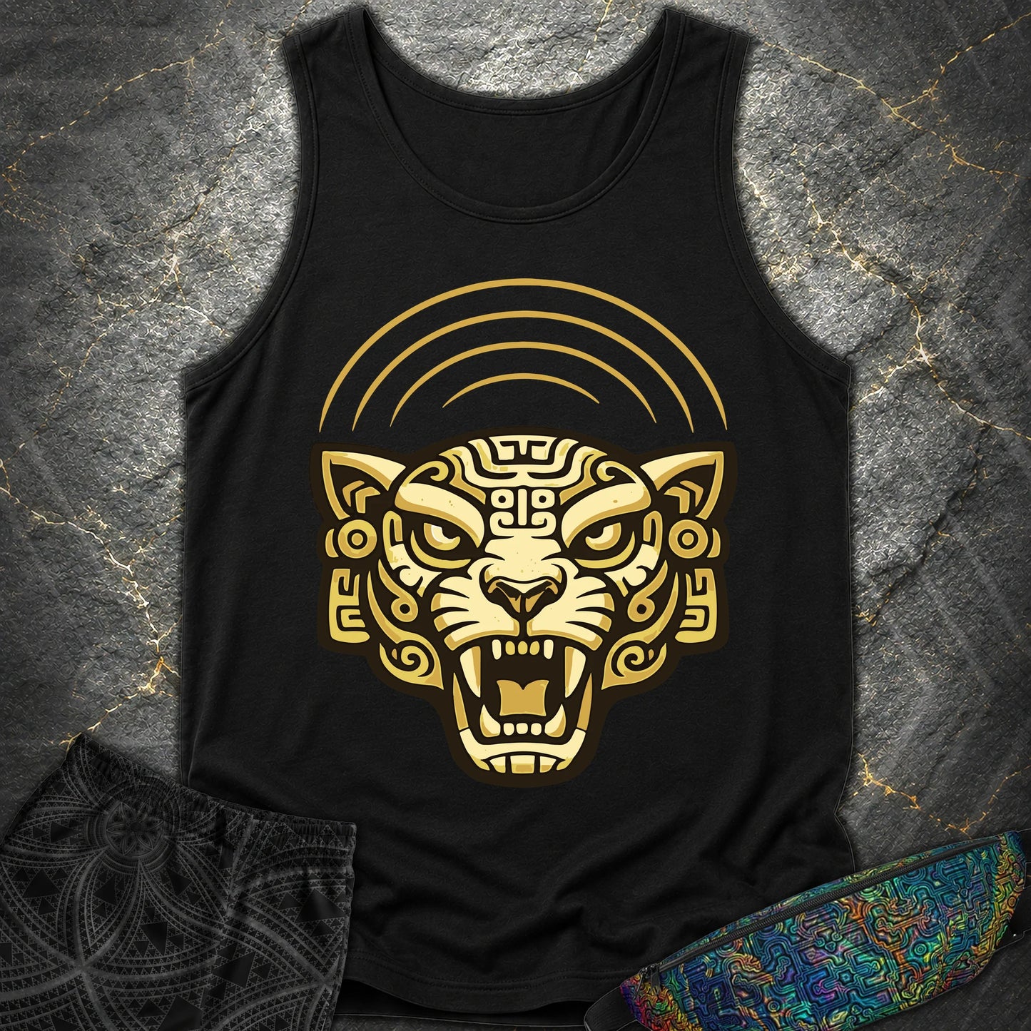 Mayan Jaguar - Mayan Jaguar Comfort Tank Top - Black