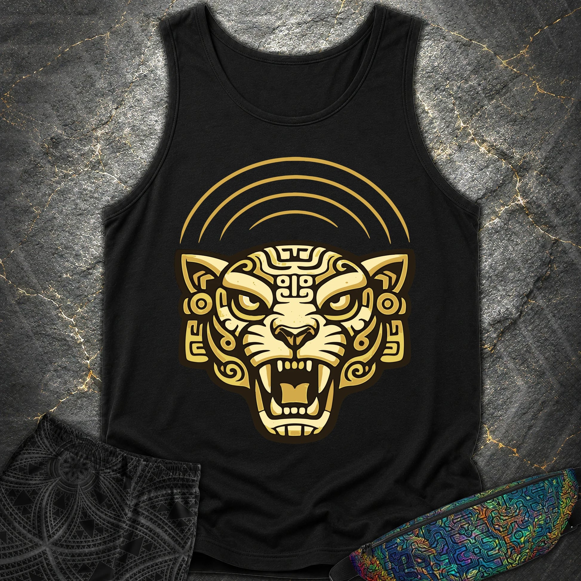 Mayan Jaguar - Mayan Jaguar Comfort Tank Top - Black