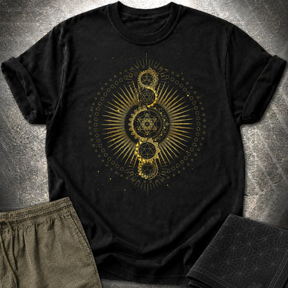 Sacred Geometry Radiating Mandala T-Shirt - Sacred Geometry Radiating Mandala T-Shirt - Black