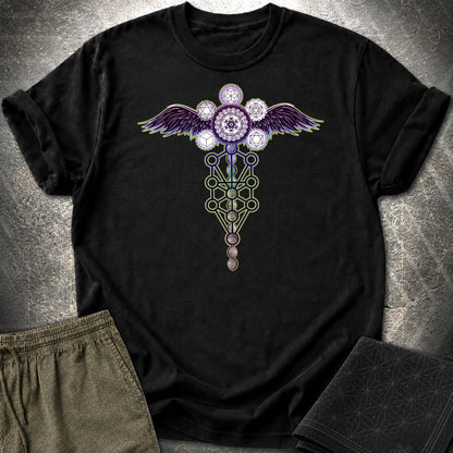 Winged Metatron's Cube T-Shirt - Winged Metatron's Cube T-Shirt - Black