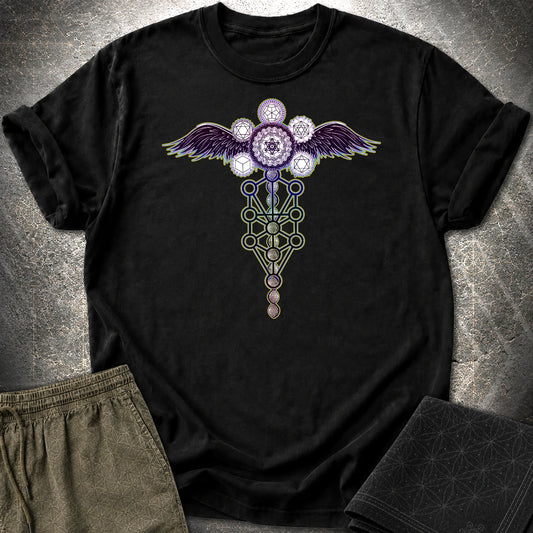 Winged Metatron's Cube T-Shirt - Winged Metatron's Cube T-Shirt - Black