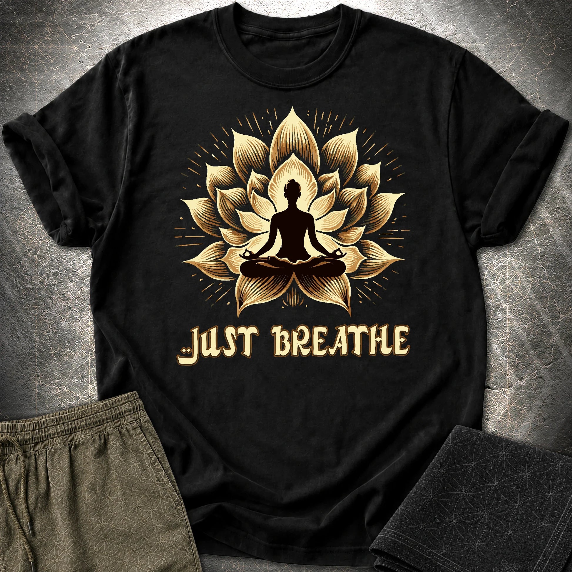 Just Breath Yoga Lotus T-Shirt - Just Breath Yoga Lotus T-Shirt - Black