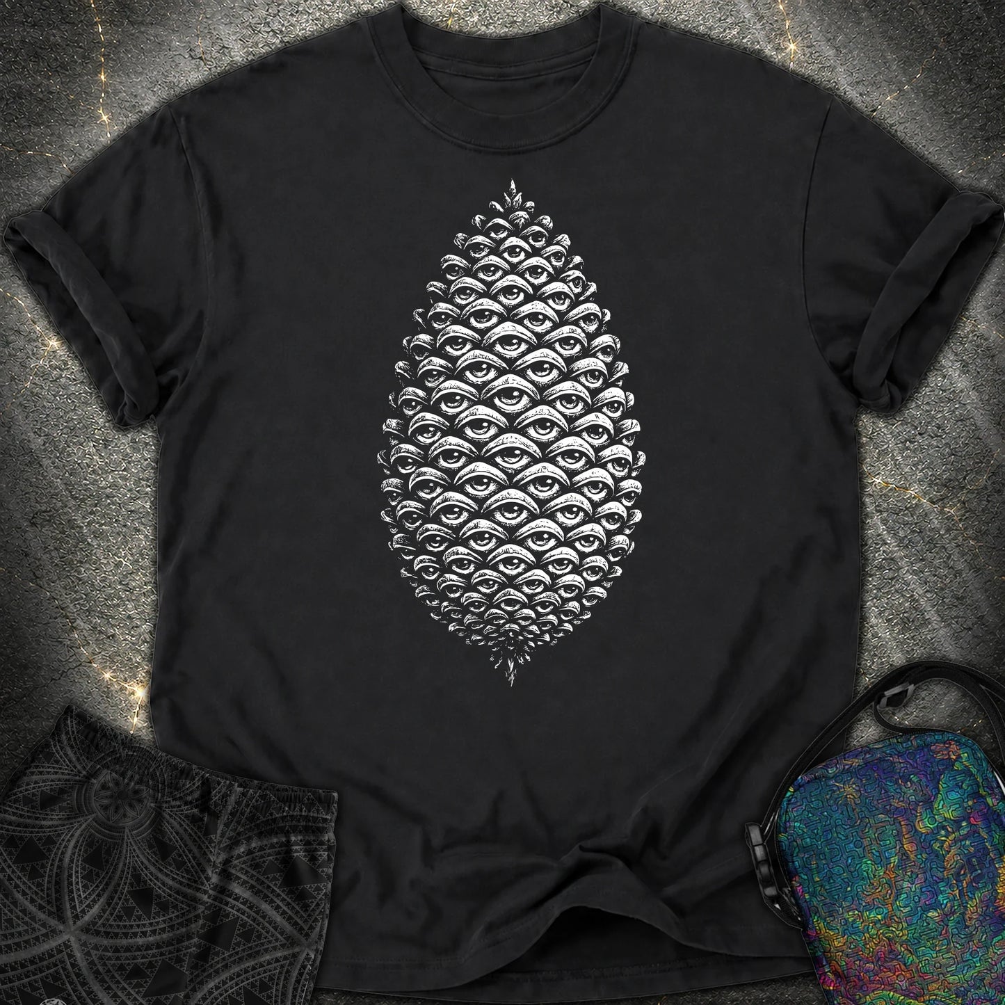 All Seeing Pinecone Comfort T-Shirt - All Seeing Pinecone Comfort T-Shirt - Black