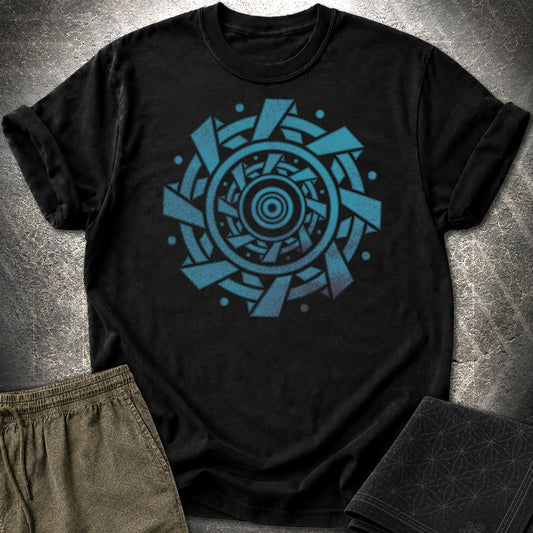 Crop Circle Blue T-Shirt - Crop Circle Blue T-Shirt - Black