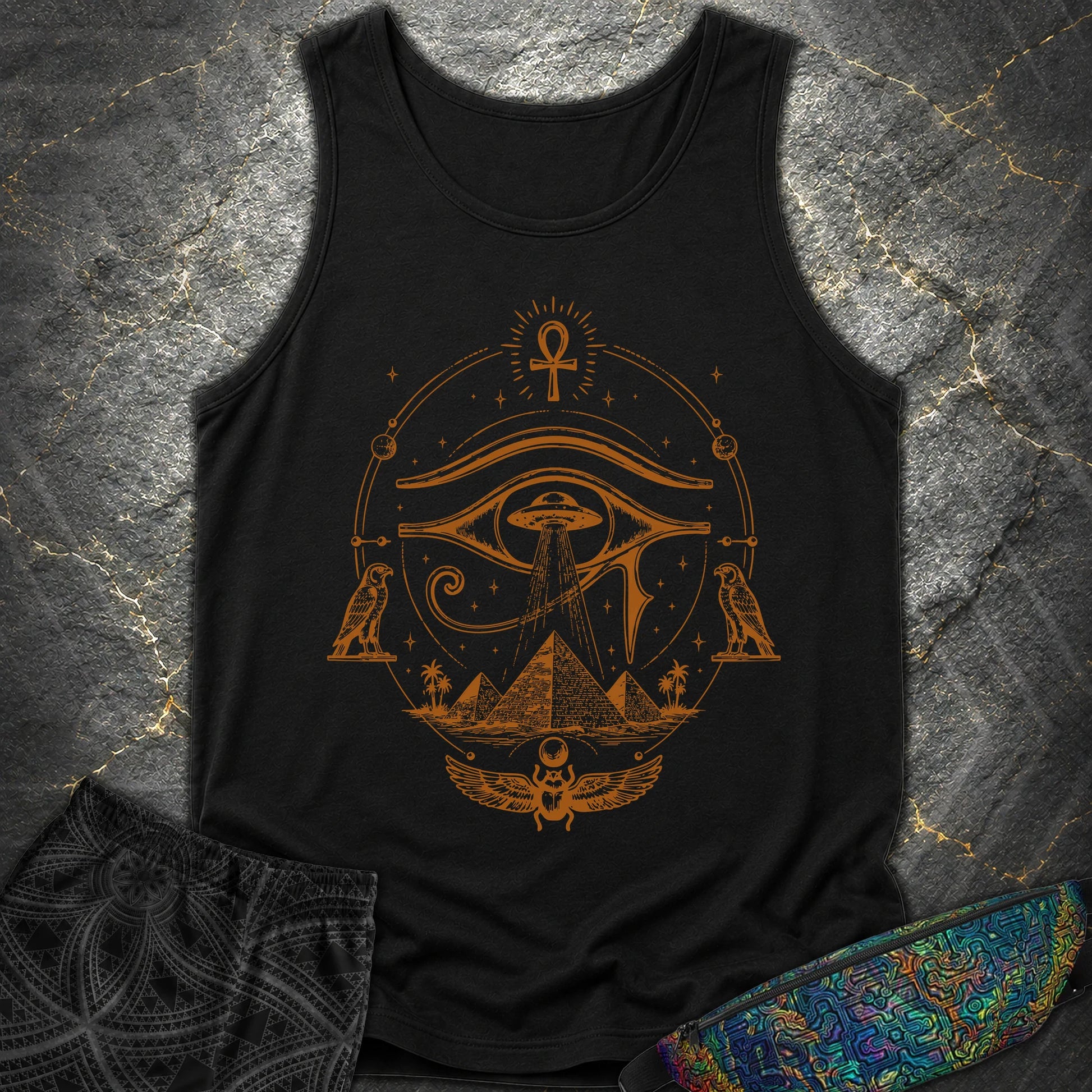 Ancient Eye Over Alien Pyramids - Ancient Eye Over Alien Pyramids Comfort Tank Top - Black
