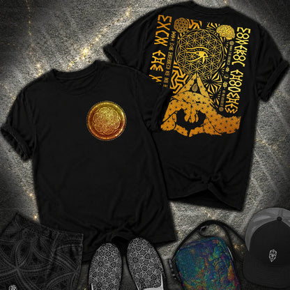 Kalesvara Mudra Seed Of Life 2 Sided Comfort T-Shirt - Kalesvara Mudra Seed Of Life 2 Sided Comfort T-Shirt - Black
