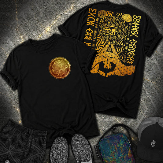 Kalesvara Mudra Seed Of Life 2 Sided Comfort T-Shirt - Kalesvara Mudra Seed Of Life 2 Sided Comfort T-Shirt - Black