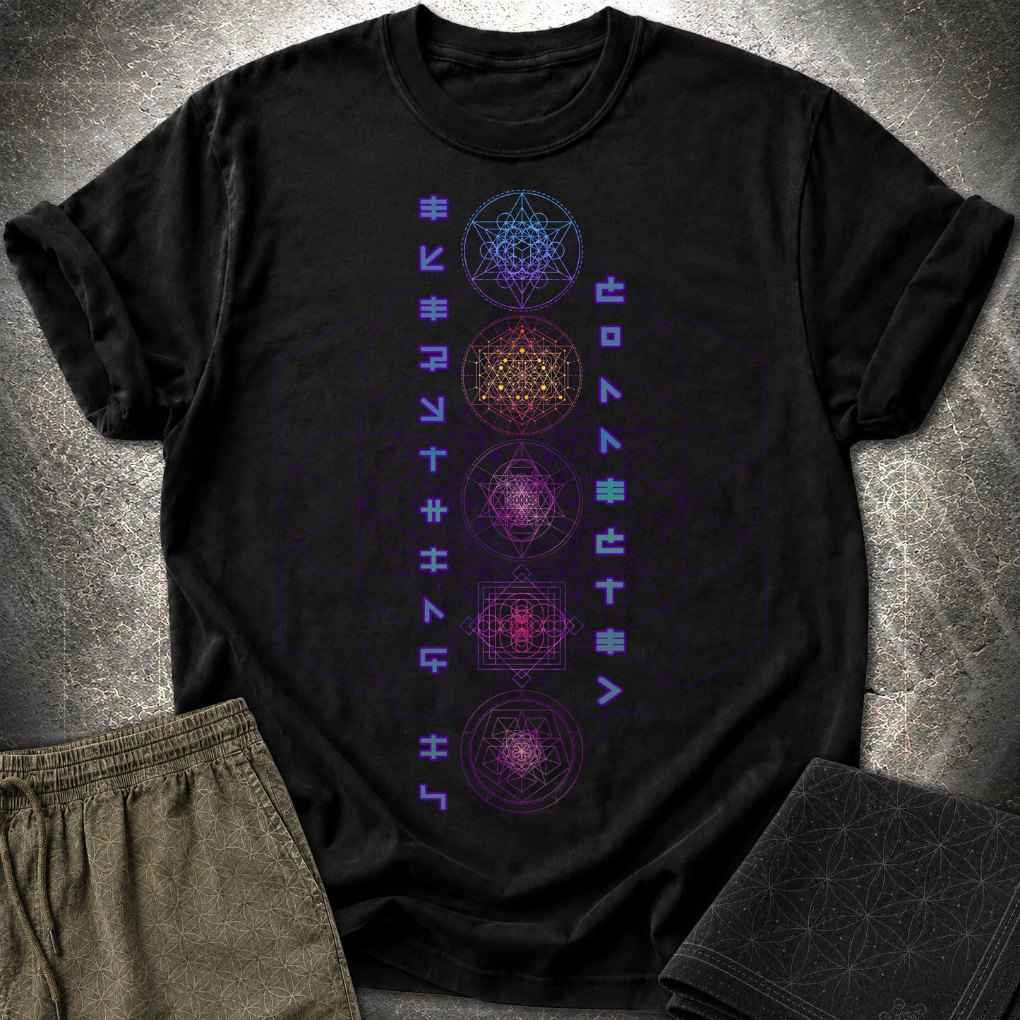 Everything Is Connected Sacred Geometry T-Shirt - Everything Is Connected Sacred Geometry T-Shirt - Black