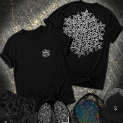 Sacred Silver Merkaba 2 Sided Comfort T-Shirt - Sacred Silver Merkaba 2 Sided Comfort T-Shirt - Black