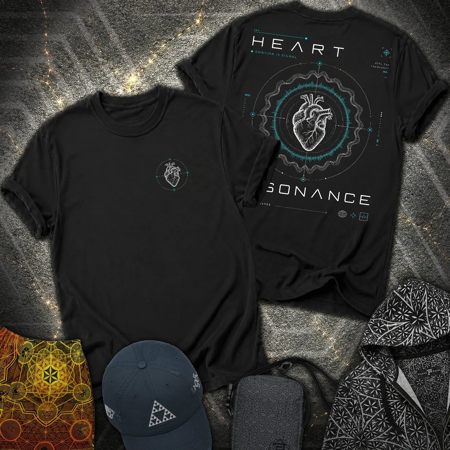 Heart Radiates - Heart Radiates 2 Sided T-Shirt - Black