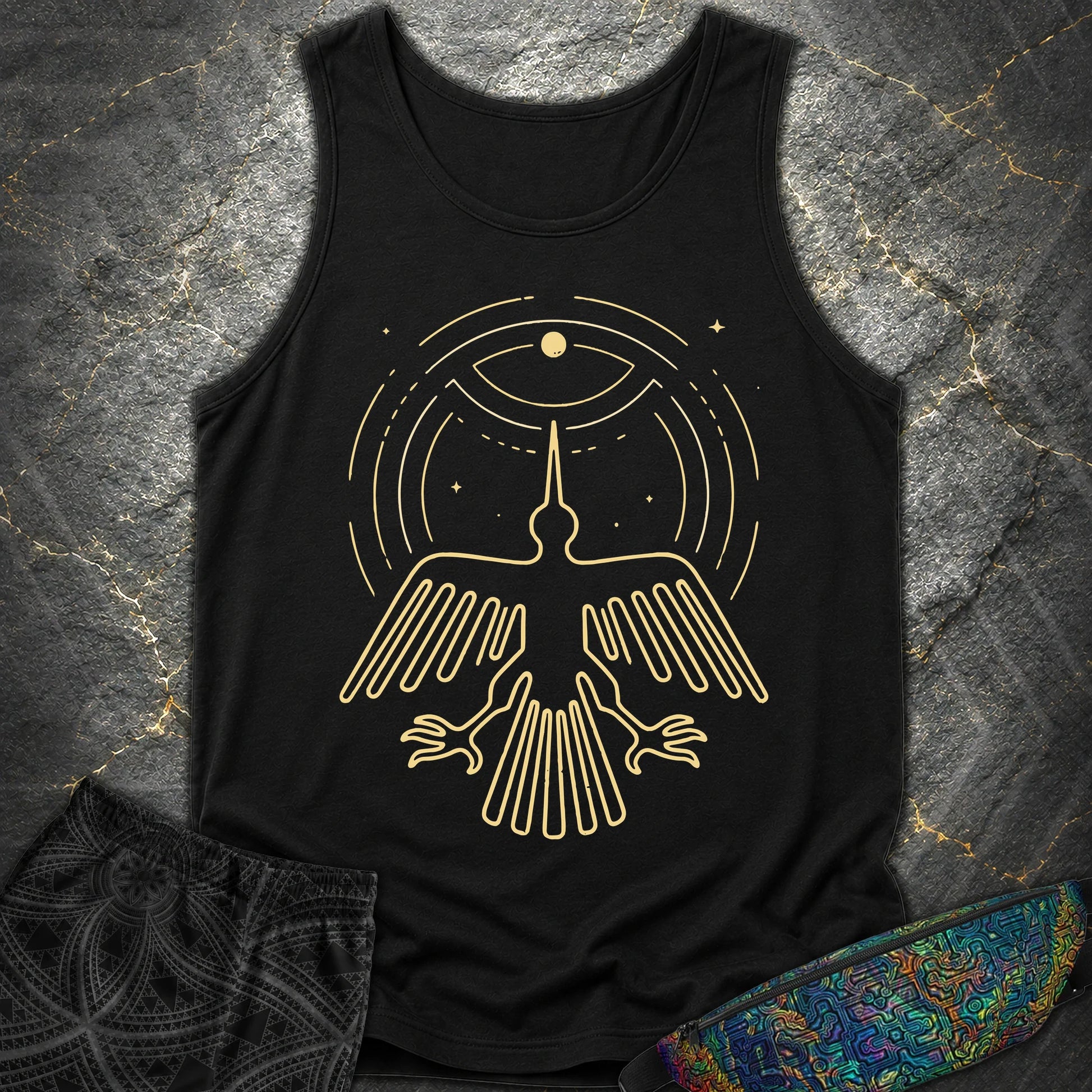 Geoglif Ptaka - Geoglif Ptaka Comfort Tank Top - Black