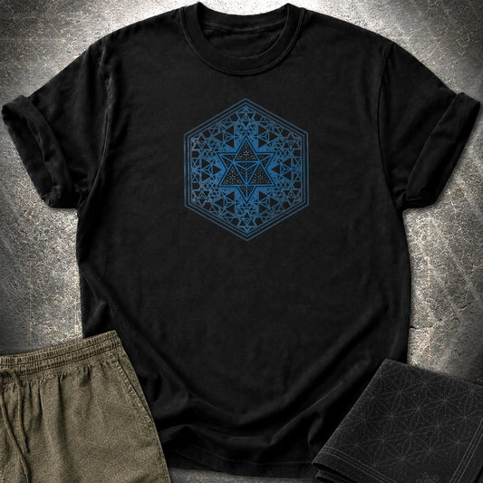 Merkaba Sacred Geometry T-Shirt - Merkaba Sacred Geometry T-Shirt - Black