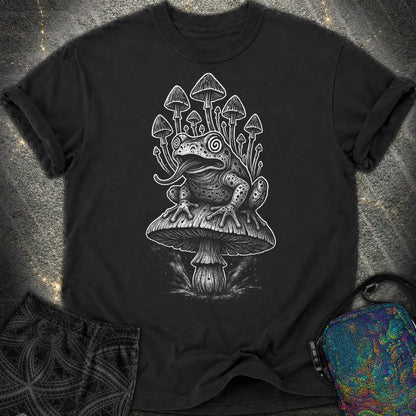 Mushroom Frog Psychedelic Comfort T-Shirt - Mushroom Frog Psychedelic Comfort T-Shirt - Black
