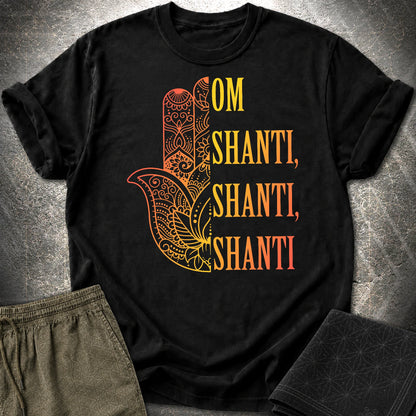 Hamsa Om Shanti T-Shirt - Hamsa Om Shanti T-Shirt - Black