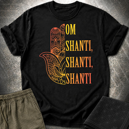 Hamsa Om Shanti T-Shirt - Hamsa Om Shanti T-Shirt - Black