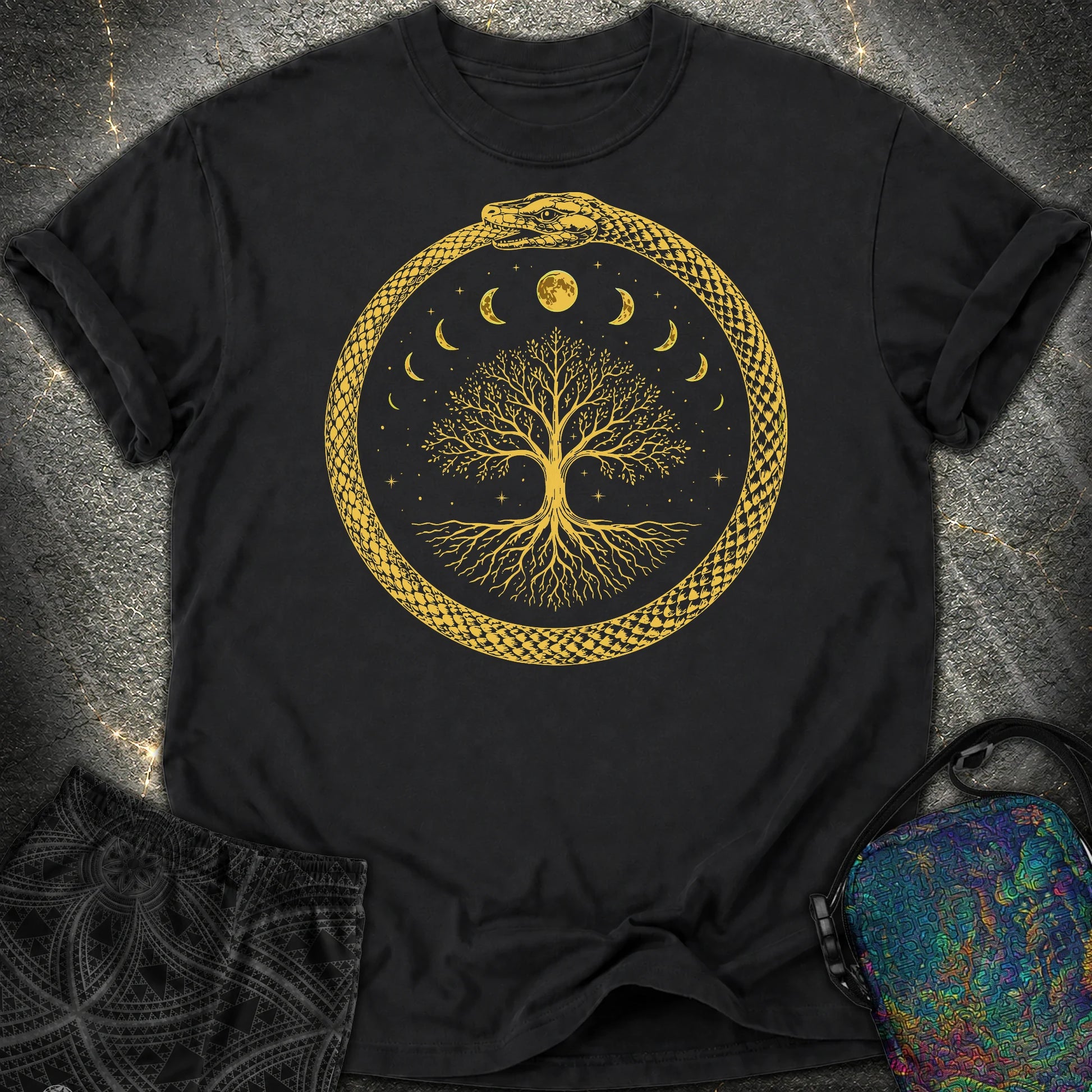Ouroboros Moon Tree Comfort T-Shirt - Ouroboros Moon Tree Comfort T-Shirt - Black