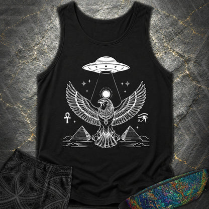 Solar Falcon Beneath the Starship - Solar Falcon Beneath the Starship Comfort Tank Top - Black