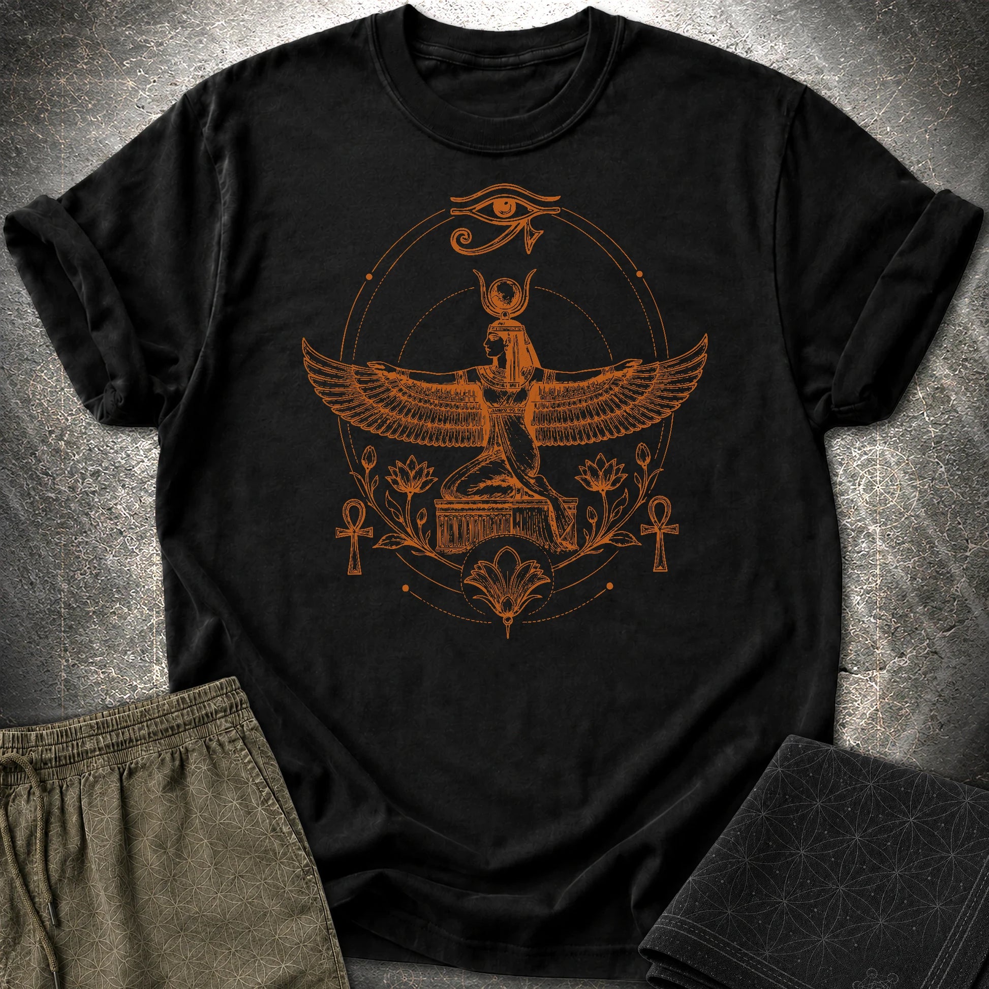 Winged Goddess of the Nile - Winged Goddess of the Nile T-Shirt - Black