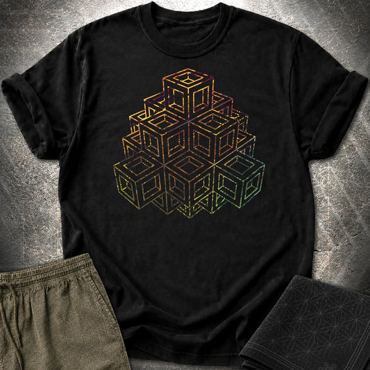 Dimensional Cubes T-Shirt - Dimensional Cubes T-Shirt - Black