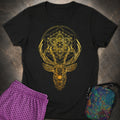 Metatron's Cube Deer Womens T-Shirt
