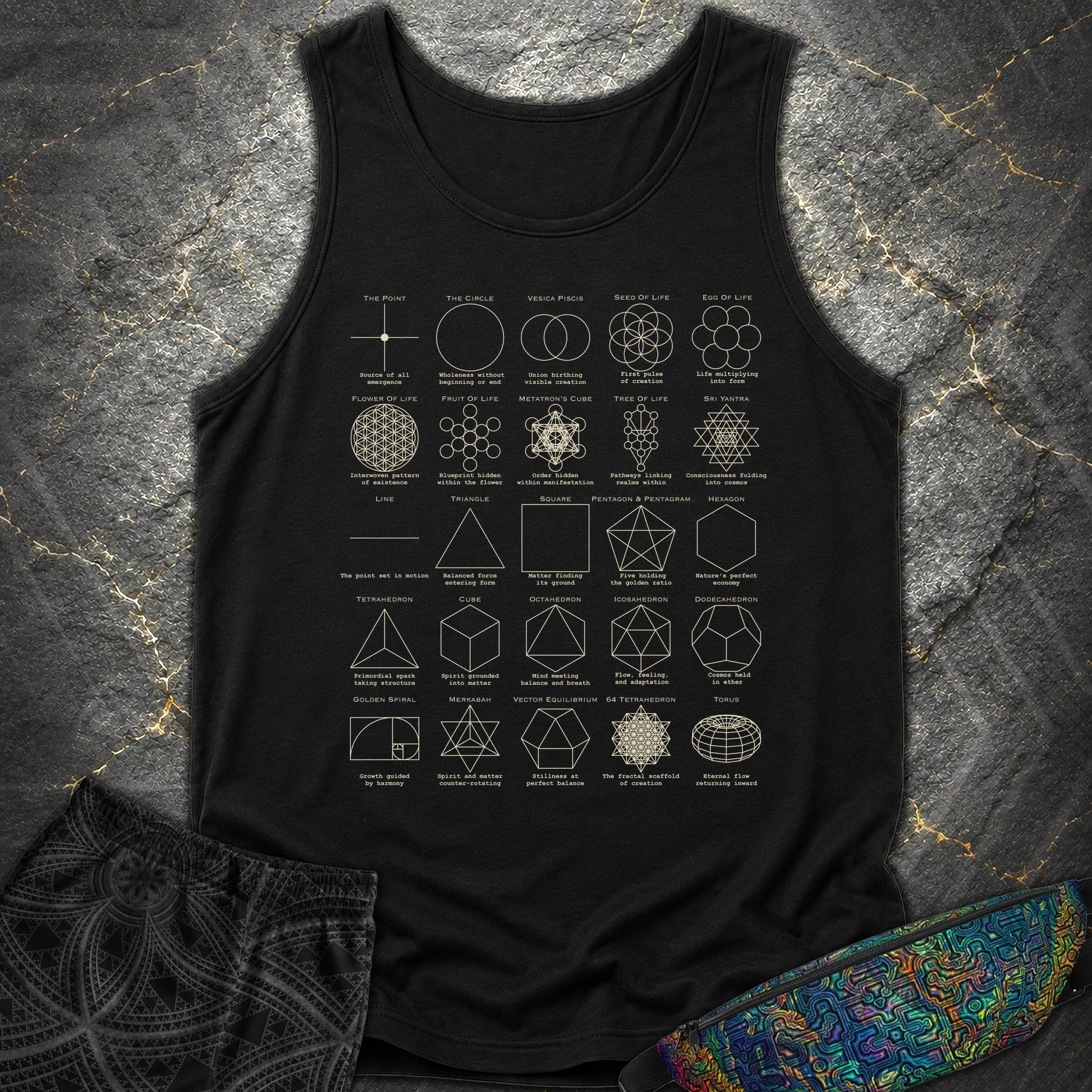 Sacred Geometry Figures Comfort Tank Top - Sacred Geometry Figures Comfort Tank Top - Black
