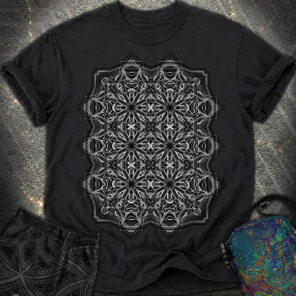 Monochrome Geometric Nexus - Monochrome Geometric Nexus Comfort T-Shirt - Black