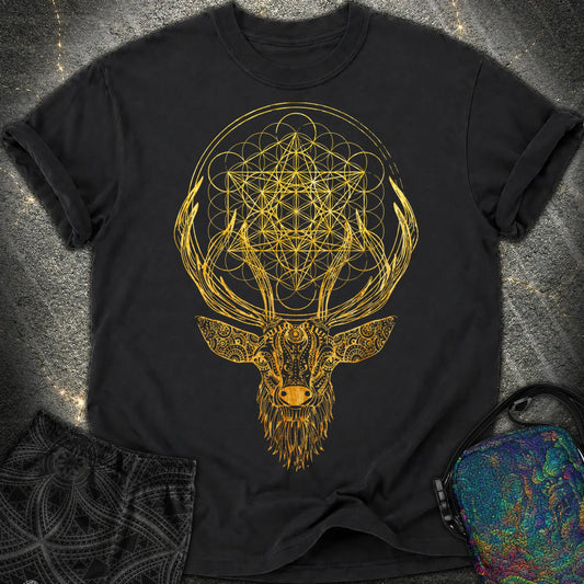 Metatron's Cube Deer T-Shirt - Metatron's Cube Deer Comfort T-Shirt - Black
