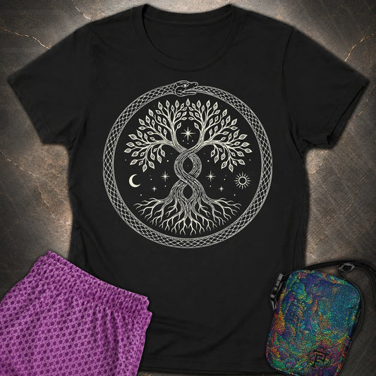 888 Ouroboros Tree Womens T-Shirt - 888 Ouroboros Tree Womens T-Shirt - Black