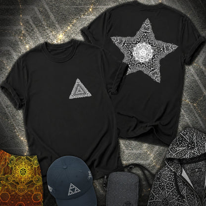 Geometric Sacred Star 2 Sided T-Shirt - Geometric Sacred Star 2 Sided T-Shirt - Black