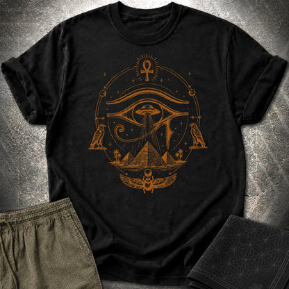 Ancient Eye Over Alien Pyramids - Ancient Eye Over Alien Pyramids T-Shirt - Black