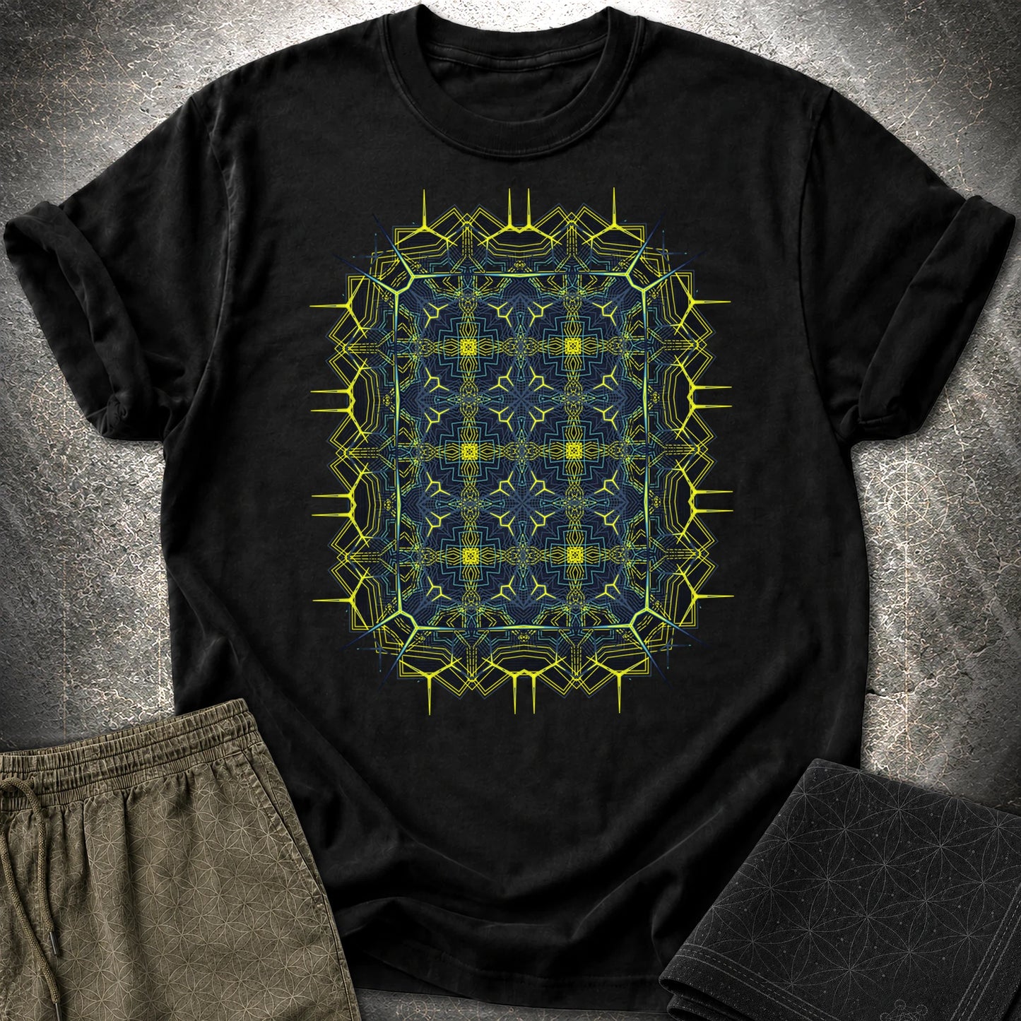 Electric Geometric Matrix - Electric Geometric Matrix T-Shirt - Black