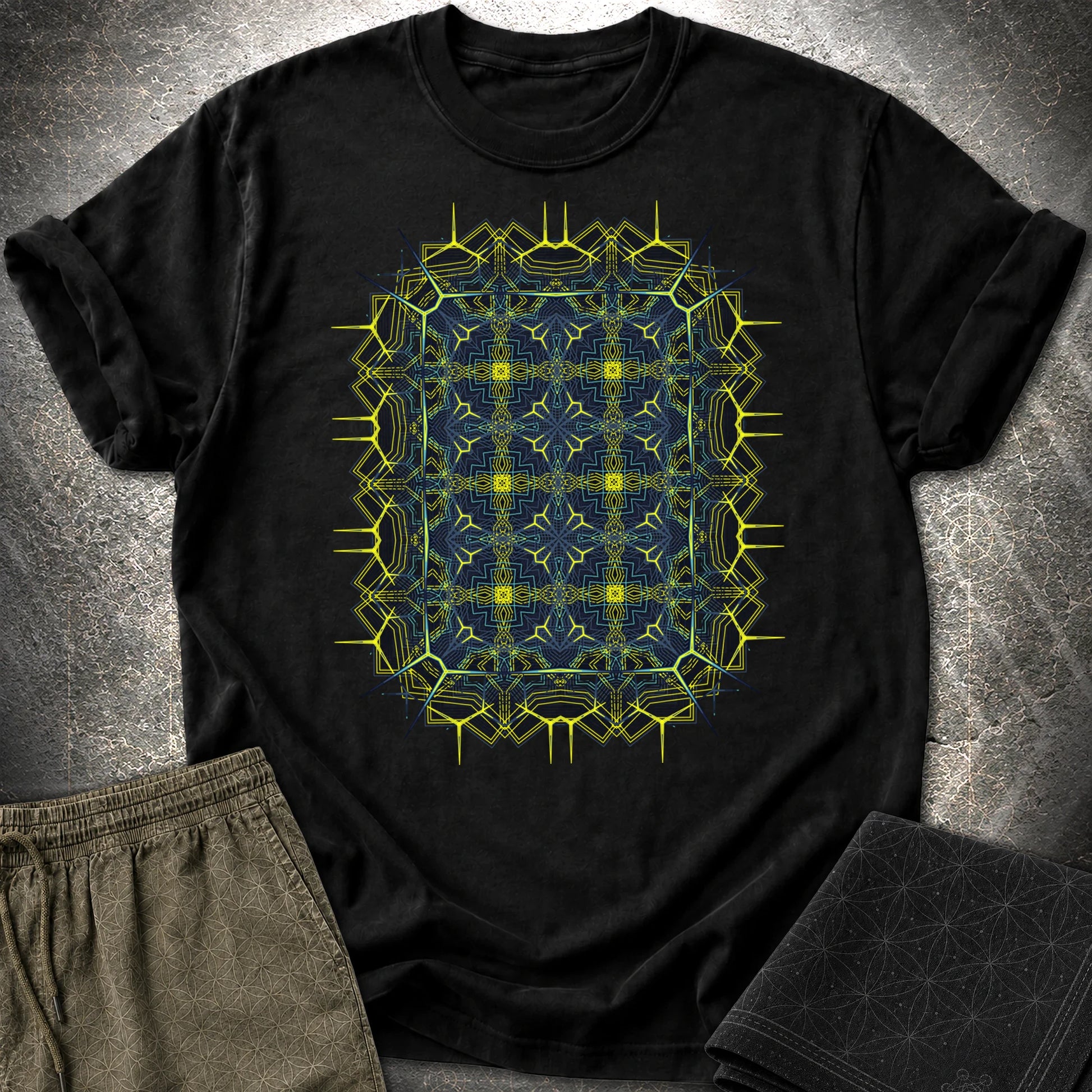 Electric Geometric Matrix - Electric Geometric Matrix T-Shirt - Black