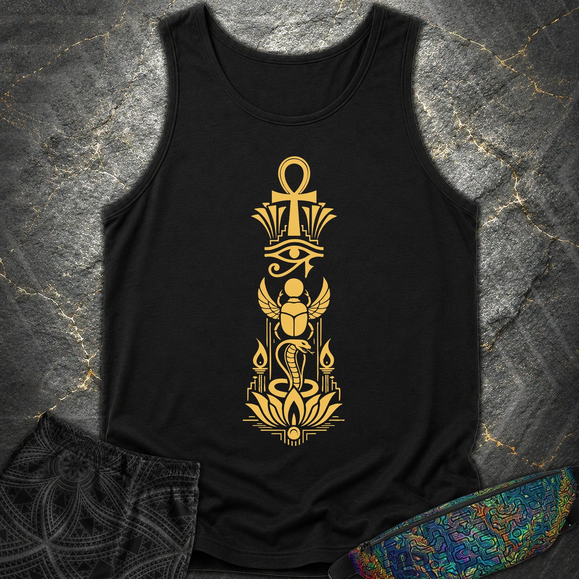 Sacred Symbols of Eternal Life - Sacred Symbols of Eternal Life Comfort Tank Top - Black