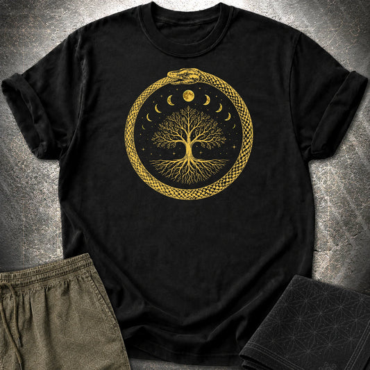 Ouroboros Moon Tree T-Shirt - Ouroboros Moon Tree T-Shirt - Black