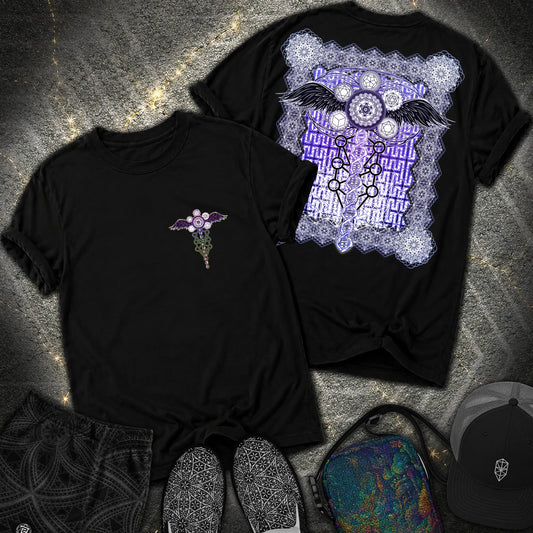 Winged Metatron DNA 2 Sided T-Shirt - Winged Metatron DNA 2 Sided Comfort T-Shirt - Black