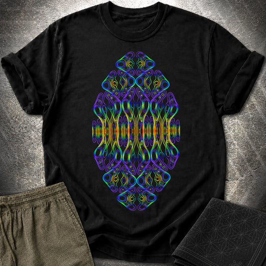 Psychedelic Rainbow Trippy Kaleidoscope Rave T-Shirt - Psychedelic Rainbow Trippy Kaleidoscope Rave T-Shirt - Black
