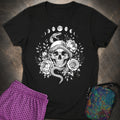 Skull Snake Moon Phases Womens T-Shirt