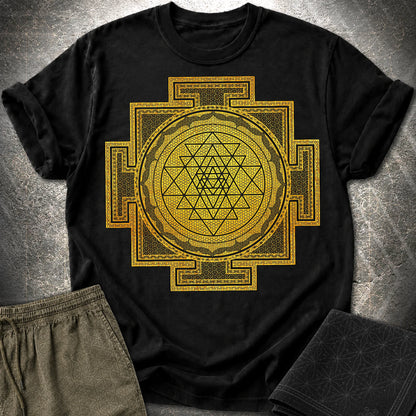 Sri Yantra Intricate Patterns T-Shirt - Sri Yantra Intricate Patterns T-Shirt - Black