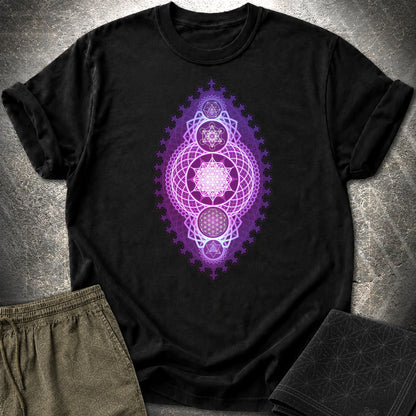 Fractal Sacred Geometry Fusion T-Shirt - Fractal Sacred Geometry Fusion T-Shirt - Black