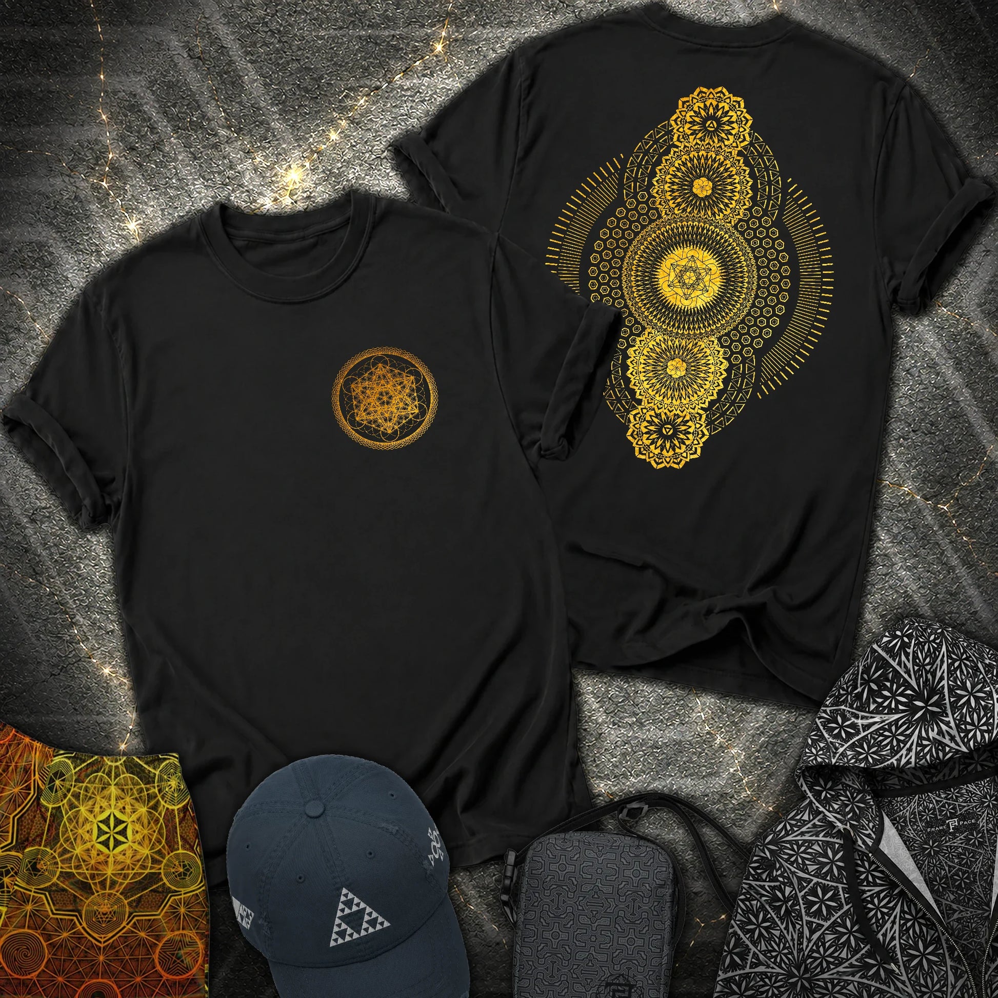 Metatron Geometric Universe 2 Sided T-Shirt - Metatron Geometric Universe 2 Sided T-Shirt - Black