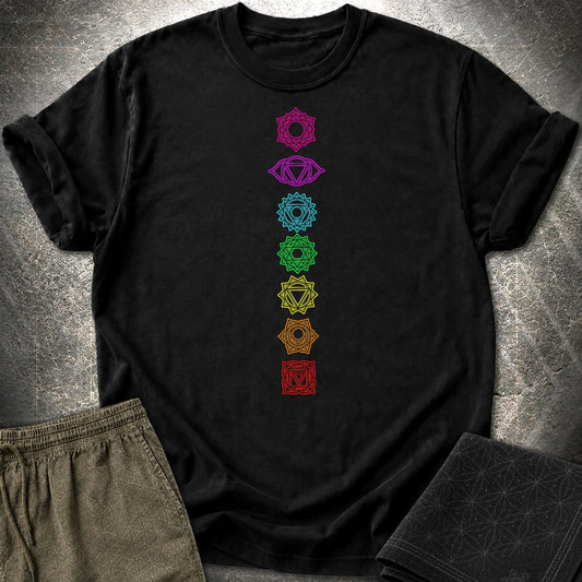 7 Chakras T-Shirt - 7 Chakras T-Shirt - Black