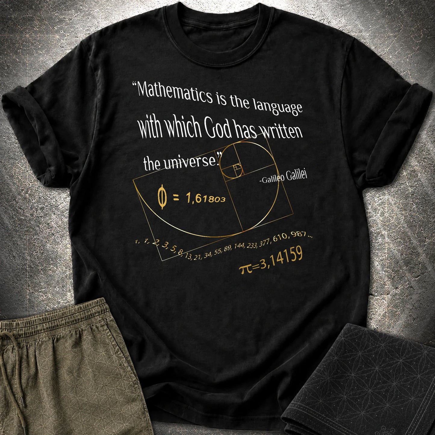 Galileo Galilei Quote T-Shirt - Galileo Galilei Quote T-Shirt - Black