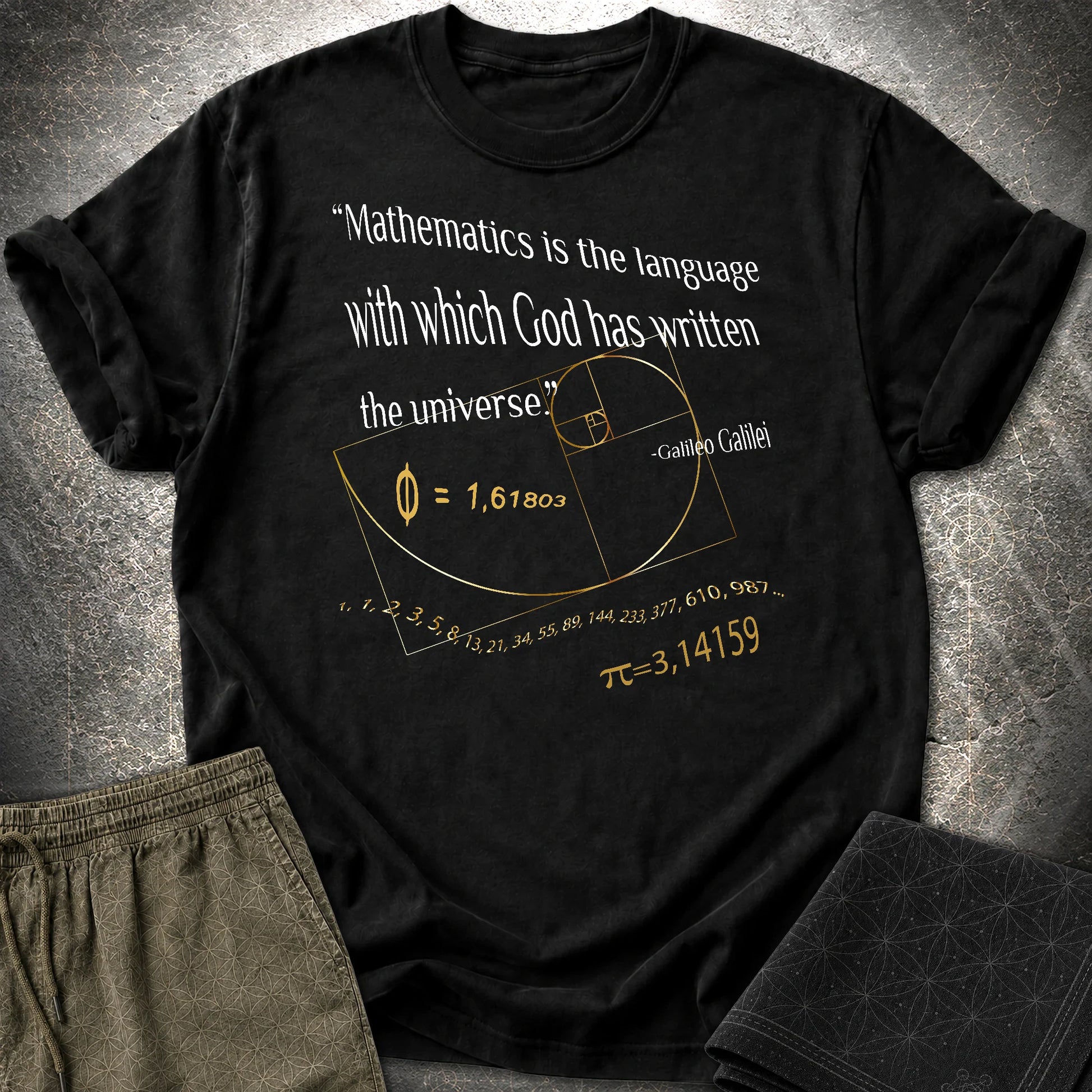 Galileo Galilei Quote T-Shirt - Galileo Galilei Quote T-Shirt - Black