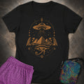 Starship Above the Sacred Pyramids Womens T-Shirt