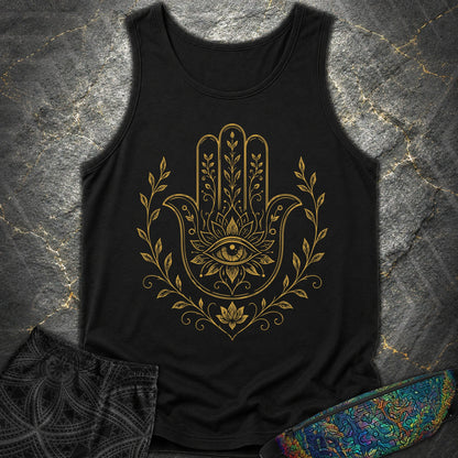 Hamsa Mandala - Hamsa Mandala Comfort Tank Top - Black