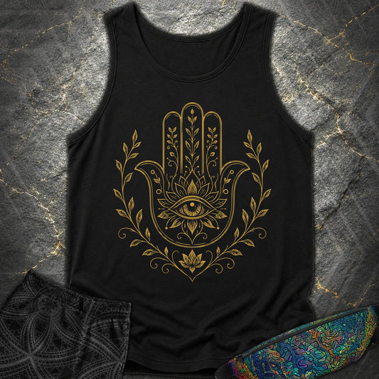 Hamsa Mandala - Hamsa Mandala Comfort Tank Top - Black