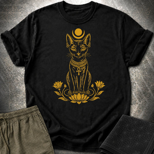 Sacred Cat of the Moon - Sacred Cat of the Moon T-Shirt - Black