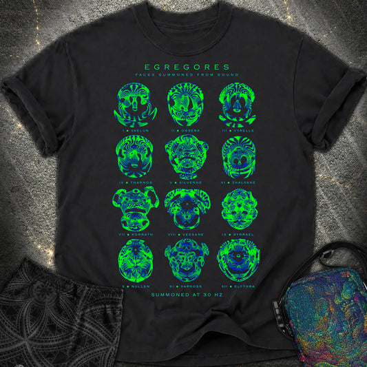 Egregores Cymatic Faces Comfort T-Shirt - Egregores Cymatic Faces Comfort T-Shirt - Black